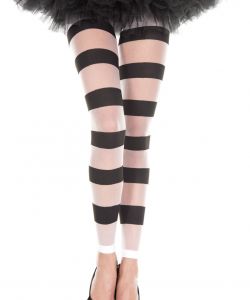 Striped-Footless-Leggings